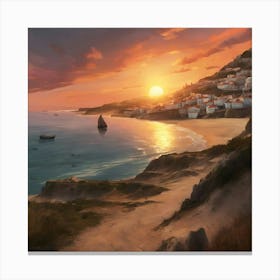 Sunset On The Beach 4 Canvas Print