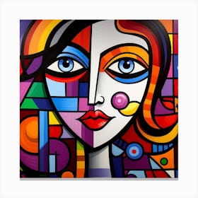 Face Of A Woman, cubism Canvas Print