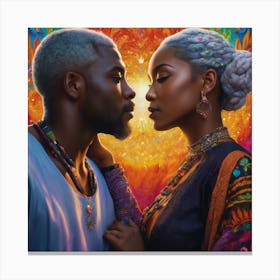 Man And A Woman , black Love, love Canvas Print