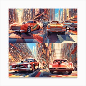 Cars In The City 1 Canvas Print