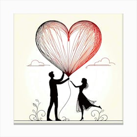 Creative Love And Relationship Illustration 93 Canvas Print