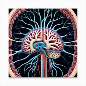Brain Anatomy Illustration Canvas Print