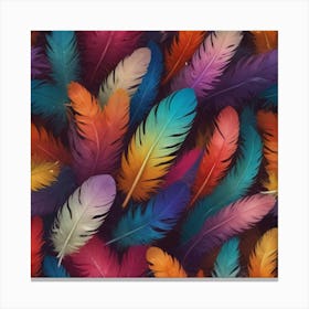 Colorful Feathers 5 Canvas Print