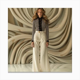 Model In White Pants Canvas Print