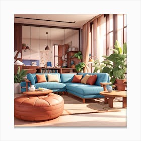 Modern Living Room 7 Canvas Print