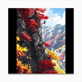 Man On A Cliff Canvas Print