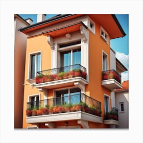 House With Balconies Canvas Print