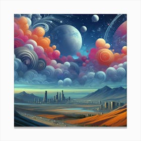 Planets In The Sky Canvas Print