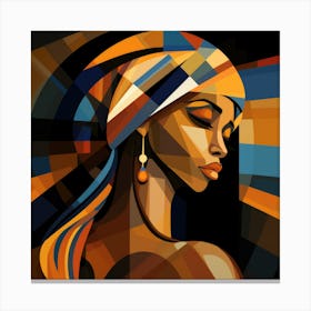 Cubism Ugandan Woman 02 Canvas Print