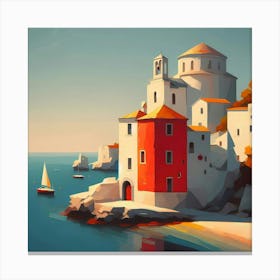 Mediterranean Village Canvas Print