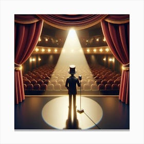 Man Standing In Front Of A Theatre Canvas Print