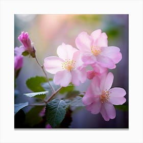 Flowers Leaves Nature Soft Freshness Pastel Botanical Plants Blooms Foliage Serene Delic (12) Canvas Print