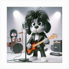 Rock And Roll Dog Canvas Print