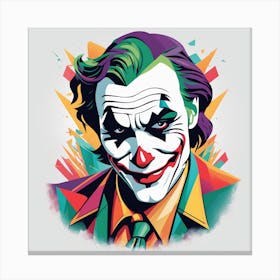 Joker Portrait Low Poly Painting (6) Canvas Print