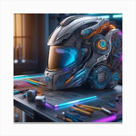 Futuristic Helmet Canvas Print