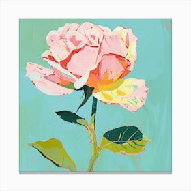 Rose 7 Square Flower Illustration Canvas Print