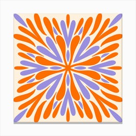 Symmetry Petals - purple and orange Canvas Print