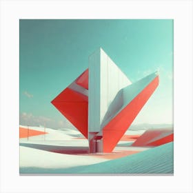 Red and White Structure Canvas Print