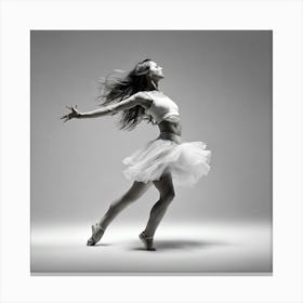 Ballet Dancer In Black And White Canvas Print