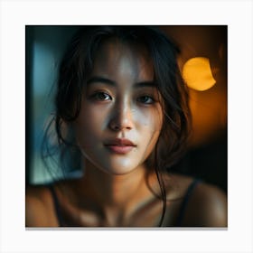 Portrait Of A Young Asian Woman 2 Canvas Print