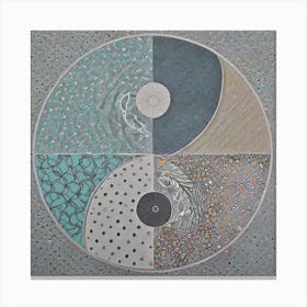 Firefly Beautiful Modern Intricate Floral Yin And Yang Mosaic Mandala Pattern In Gray, And Vibrant T (3) Canvas Print