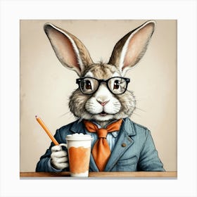 Rabbit In A Suit 30 Canvas Print