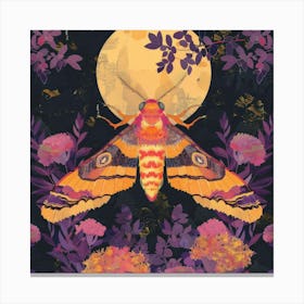 Moth In The Moonlight Canvas Print