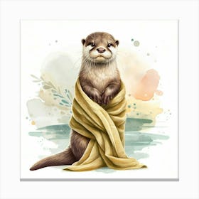 Otter Bathroom Animal 1 Canvas Print