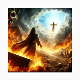 Jesus conquered Hell and the Grave Canvas Print