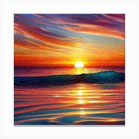 Sunset In The Ocean 15 Canvas Print