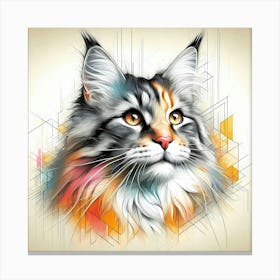 Feline Cat Creative Artwork Illustration 93 Canvas Print