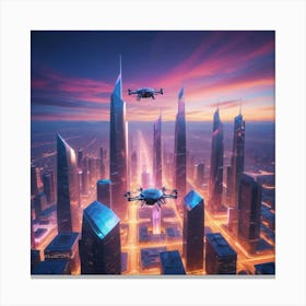 Futuristic Cityscape 35 Canvas Print