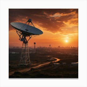 Satellite Dish At Sunset Canvas Print