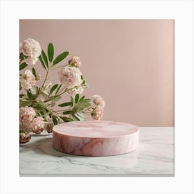 Pink Marble Cake Stand 9 Canvas Print