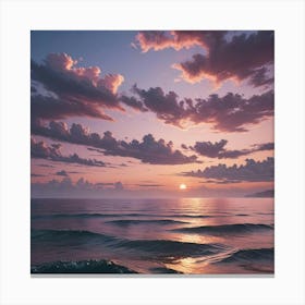 Sunset Over The Ocean 5 Canvas Print