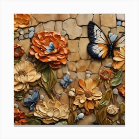 Mosaic Flower Wall Art Canvas Print