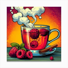 Pop Retro Retro Tea With Raspberries Canvas Print