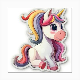 Unicorn Sticker 85 Canvas Print