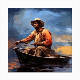 Man In A Boat Canvas Print