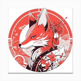 Fox In Kimono Canvas Print