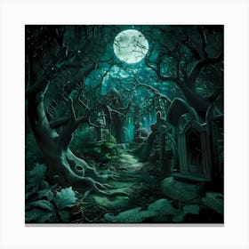 Spooky Graveyard Canvas Print