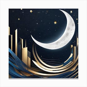 Moon And Stars 1 Canvas Print