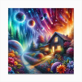 Colorful Galaxy House 3 Canvas Print