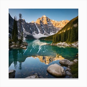 Sunrise At Lake Banff Canvas Print