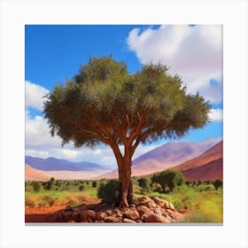 Lone Tree In The Desert Canvas Print