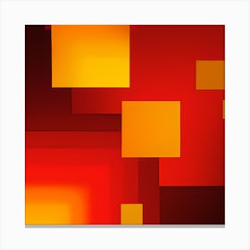 Abstract Red Orange Squares Canvas Print