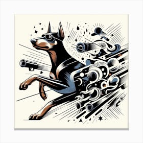 Doberman S Covert Laser Mission Canvas Print