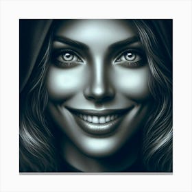 Black And White Portrait Of A Woman 32 Canvas Print