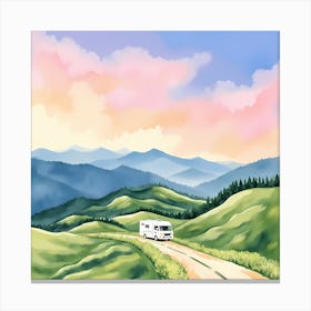 Rv On The Road Canvas Print