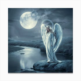 Angel In The Moonlight Canvas Print